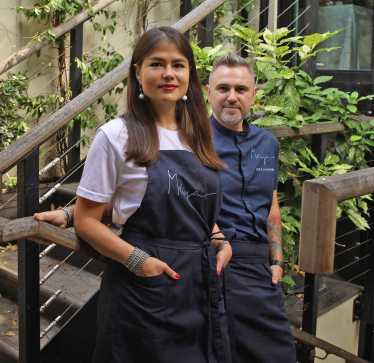 Ольга Цибитовська і шеф‐кухар Юрій Ковриженко, співзасновники Mriya Neo Bistro.