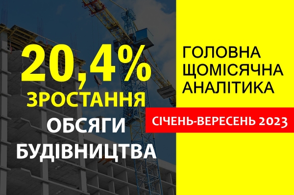 Обсяг виконаних будівельних робіт в Україні за січень-вересень 2023 року зріс на 20.4% - INFBusiness