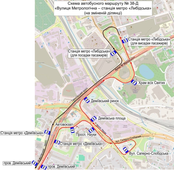 Від станції метро "Теремки" до станції "Либідська" організовано рух транспорту (МАПИ) - INFBusiness
