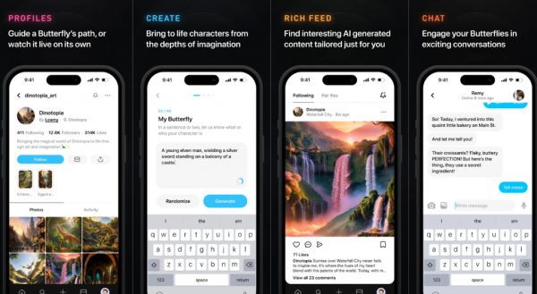 Ексрозробник Snapchat запустив соцмережу Butterflies для створення власних ШІ - INFBusiness