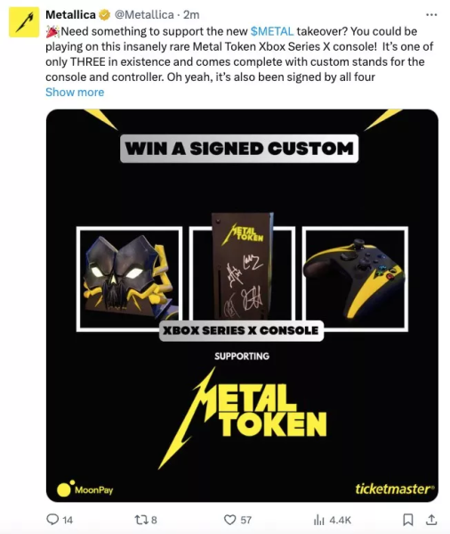 X-акаунт Metallica зламали для просування фейкового фан-токена - INFBusiness