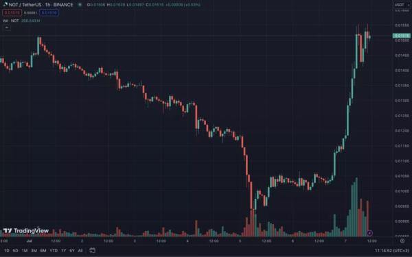 Notcoin злетів на 44% за добу і повернувся до $0,015 - INFBusiness