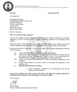 AMC 3C Capital Ltd. Announces Voluntary Liquidation Under BVI Business Companies Act