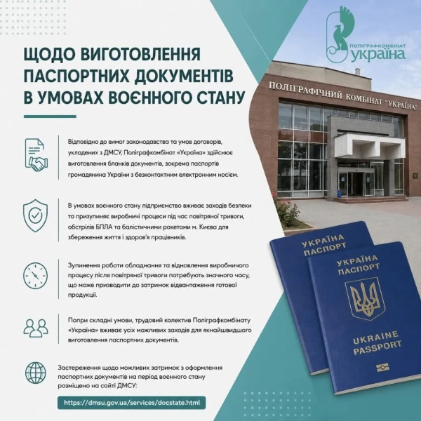 Виготовлення бланків паспортів Фото: Поліфграфкомбінат Україна