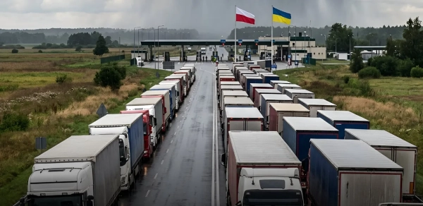 Контроль вантажів на кордоні з Польщею – це велика та болюча тема. Фото: The Page. Контроль на кордоні з Польщею