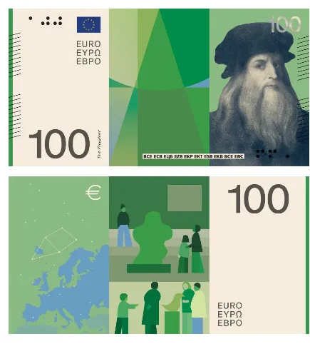 100 євро - Леонардо да Вінчі