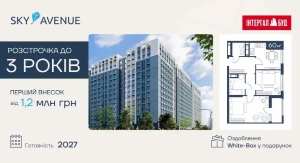 Спеціальна пропозиція на розтермінування двокімнатних помешкань