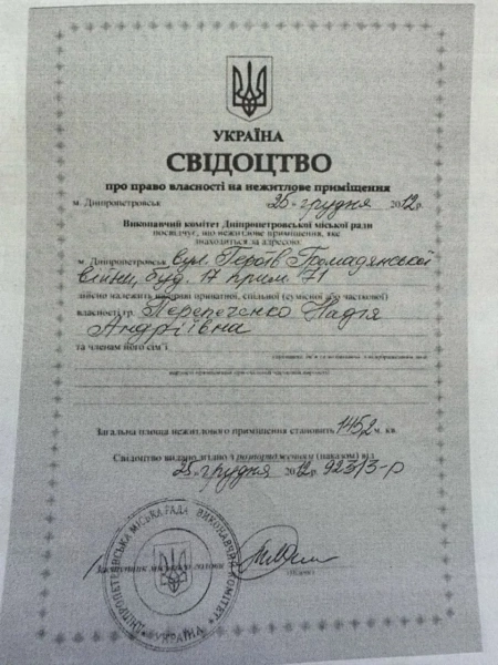свідоцтво про право власності свідоцтво про право власності