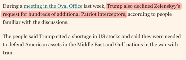 Трамп відмовив Зеленському у ракетах. Відмова
