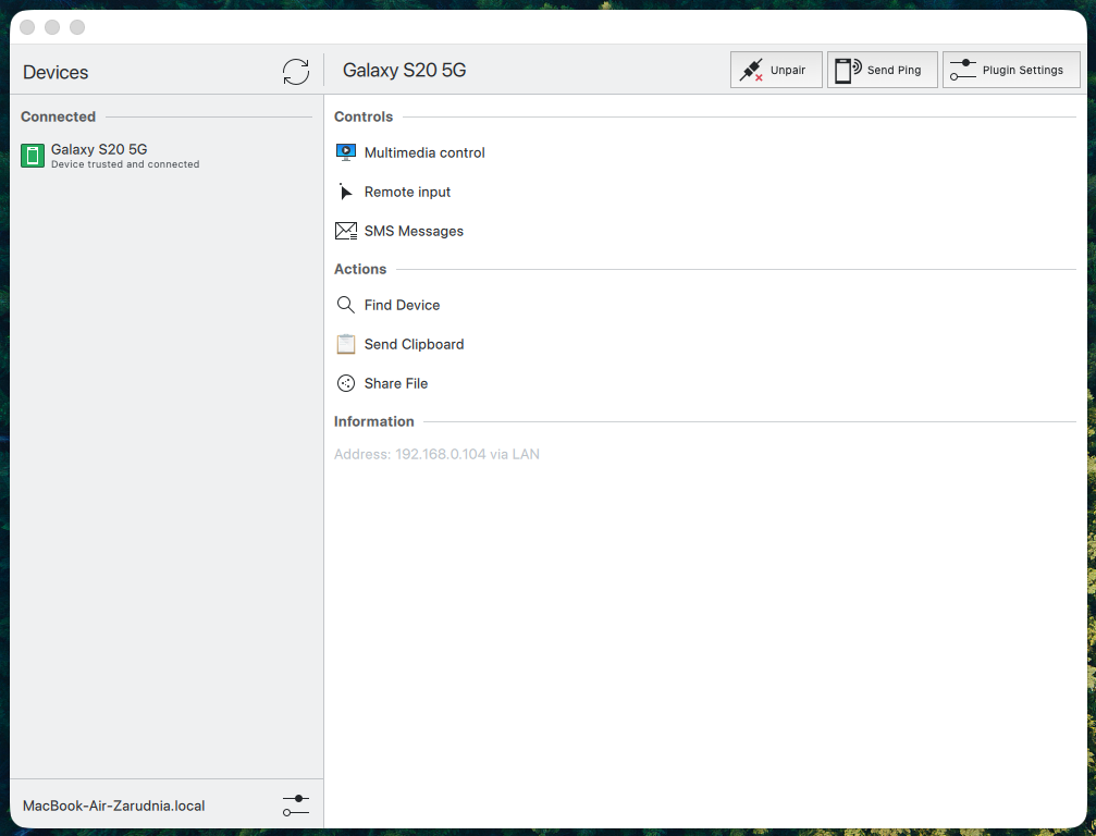 Підтвердження з'єднання KDE Connect
