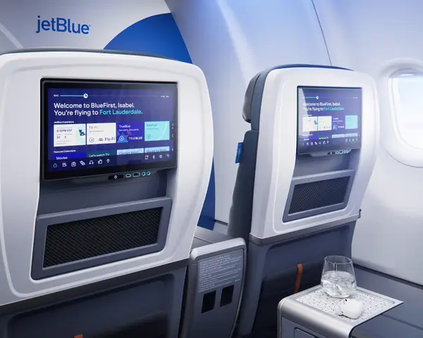 A view of the seatback screen in BlueFirst.