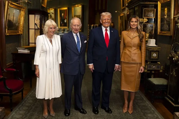 Королева Камілла, король Карл, Дональд Трамп та Меланія Трамп.