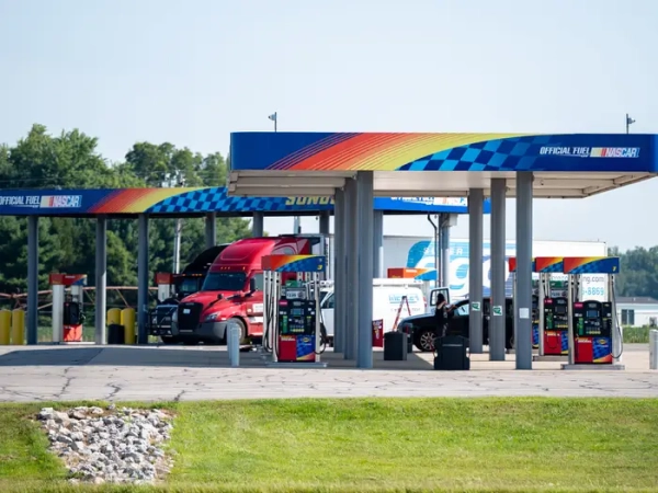 A gas station.