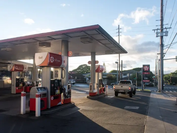 A gas station in daylight.