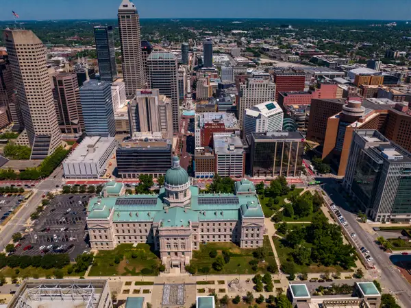 Aerial shot over Indianapolis